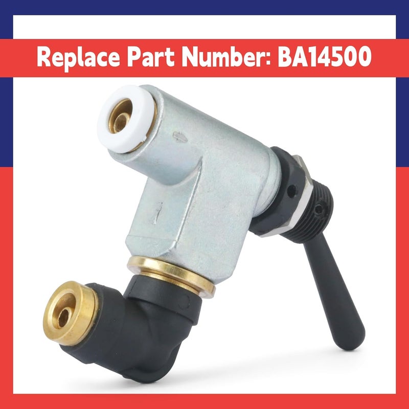 Dusledel BA14500 Big Rig Air Toggle Switch Compatible with Peterbilt Truck Pneumatic Control Valve, 90-Degree Zinc-Plated Finish - Image 2